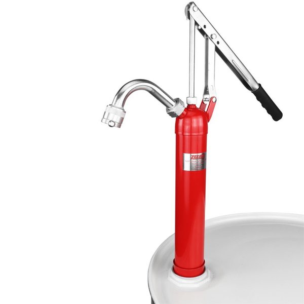 Zeeline Hand Operated Lever Drum Pump with All Steel Body and NonDrip Spout 1 Gallon Per 9 Strokes ZED-S1